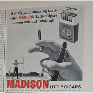 Vintage 1964 MADISON Little Cigars Retro Advertising Print Ad